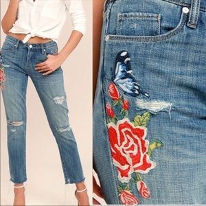BlankNYC crop girlfriend floral jeans size 27